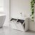 White Tilt Out Laundry Hamper Cabinet, Dual Compartment Removable Liners