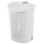 White Wheeled Hamper, Plastic Laundry Hamper with Handle and Wheels for Easy Transport