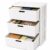 Wide 3-Drawer Plastic Storage Tower, Decorative Organizer Chest, White