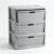 Wide 3-Drawer Plastic Storage Tower, Wide Plastic Drawer Tower, Gray Frame