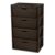 Wide 4 Drawer Tower, Plastic Storage Organizer with Removable Decorative Bins, Easy Assembly, No Tools Needed, Brown
