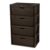 Wide 4 Drawer Tower, Plastic Storage Organizer with Removable Decorative Bins, Easy Assembly, No Tools Needed, Brown
