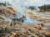 Wild Wolf Standing in Yellowstone Geothermal Landscape Oil Painting Wooden Jigsaw Puzzle 1000 Pieces for Adults Nature Wildlife Home Decor Animal Lover Gift
