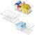 wilfox Pantry Organization, 3 Pack Clear Organizer Bins with Removable Dividers for Pantry, Kitchen, Fridge, Cabinet, Stackable Storage Bins for Snack, Pouches, Spice Packets