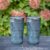 Willinglong 2 Pcs Handmade Ceramic Travel Mugs 14 oz Hand Thrown Stoneware Coffee Cups with Textured Lid Pottery Cup Holder Friendly Dishwasher & Microwave Safe Drinkware (Blue)