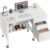 WINAZ Rolling Teacher Desk with File Drawers – 47 Inch Mobile Computer Desk with Privacy Panels & 3 Storage Drawers on Wheels, White Office Desks Workstation for Classroom & Home Office