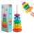 Winbar Baby Spinning Stacking Toys, Spin ABS Plastic and Color Rainbow Design Ring Stacker Baby Toys 6 to 12 Months Montessori Educational Learning Autism Sensory for Boys and Girls
