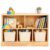 WINGYZ Rubber Wood Montessori Bookshelf, 5-Section Wooden Storage Cabinet, 2 Shelf Bookcase Toy Storage Organizer, 35.4″ L Montessori Shelf for Kids Rooms Playroom Nursery Classroom Daycare Furniture