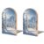 Winter Skiing Wooden Bookends for Shelves 1 Pair