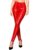winying Women Leather Tights Y2k Trousers Rave Leggings Red 3X-Large