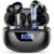 Wireless Earbuds, Bluetooth 5.4 Headphones, ENC Noise Cancelling Mic Ear buds with Stereo Bass, 40H Playtime Earphones , LED Display, IP7 Waterproof in Ear EarBuds for Phone Android iOS Sports, Black