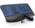 Wireless Keyboard and Mouse Combo Ergonomic – MA12Pro Wave Keyboard with Leather Wrist Rest for Comfortable Typing, RGB Backlit Rechargeable for Windows, PC