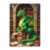 Wise Green Mythical Dragon Perched Stacked Vintage Books Ancient Stone