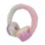 Wisoqu Over Ear Bluetooth Headphones with Plush Warm Earmuffs, Cute Wireless Music Headset for Girls Kids, BT 5.1 HiFi Stereo Colorful Breathing Light, Foldable Noise Cancelling Headphone (Purple)