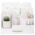 Wisuce Essentials Bamboo Desk Organizer with Drawers, Mail Organizer Countertop Wood Desk Drawer Tabletop Storage Organization Pen Holder Letter Sorter Makeup Organizer for School Home Office (White)