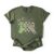 Witch Skeleton Halloween Graphic Tee, Military Green, Large