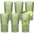 Wiwiqing 20oz Vintage Plastic Drinking Glasses Set of 6, Dark Green Large Capacity Water Glasses Embossed Ribbed Plastic Tumbler Drinking Cups Retro Drinkware for Beer, Juice, Whiskey, Cocktail