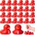 Wiwiqing 24 Pcs Red Ribbon Week Ducks Bulk Mini Squeeze Sensory Toys for Say No to Drug Awareness Campaign Parties Supplies Social Welfare Events Giveaway Memorial Charity Activities Event Supplies
