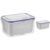wkao 2 Pcs Food Storage Container Set, Berry Containers for Fridge with Removable Draining Colander, Veggie Tray with Lid, Stackable Fruit Bowl for Kitchen, Small and Large