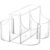 wkao Cutlery Holder and Napkin Holder, 5 Compartment Clear Organizer for Utensils and Condiment Bottles, Desktop Storage for Party, Picnic, Kitchen Countertop, Dining Table, Home and Kitchen Use