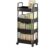WODHAZNC 4 Tier Rolling Trolley Multi-Storey Cart Storage Shelf Movable Gap Rack Kitchen Bathroom Slide Organizer
