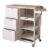 WODHAZNC Kitchen Island Cart, Bar&Serving Rolling Wheels Utility Storage Trolley with 3-Tier Wine Rack