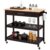WODHAZNC Wooden Kitchen Cart with Storage Shelves and Drawer Multi-Purpose Rolling Furniture