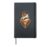Wolf in the Forest Abstract Art with Diamond and Moon Hardcover Journal, Black