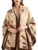 Women Chinese Floral Reversible Shawl Wraps Oversize Poncho Cape Buttons