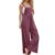 Women Jumpsuits Casual Overalls Loose Fit Sleeveless Jumpers Summer Wide Leg Long Boho PantsBeach One Piece with Pockets (Purple,M)