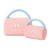 Women’s 2-Piece Corduroy Makeup Bag Set, Large and Small Travel Cosmetic Organizer, Multi-Color (Pink)