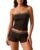 Women’s Bandeau Tankini Set with Boyshorts, Removable Straps Swimsuit