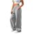 Women’s Casual Pants Linen Fleece Loose Fit Solid Color Trousers