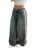 Women’s Colorblock Striped Low Waist Wide Leg Jeans,Winter Wash Denim