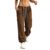 Womens Cotton Cargo Sweatpants High Waisted Wide Leg Joggers Pants