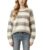 Women’s Crew Neck Argyle Color Block Knit Sweater Long Sleeve Casual Pullover