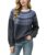 Women’s Crew Neck Fair Isle Knit Sweater Long Sleeve Loose Vintage Pullover