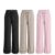 Women’s Crinkle Wide Leg Pants 3‑Pack, Elastic Drawstring Waist Casual Loungewear Pants, Soft Textured Trousers for Home Daily Wear Multicolor