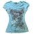 Womens Crop Tops Y2k Grunge Shirts Women Vintage 2000s Fairy Aesthetic Mcbling Goth Tops Casual Whimsy Twee Short Sleeve Slim Fit Streetwear,Blue,S