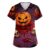 Women’s Halloween Scrub Top Blood Nurse Work Shirt(Saffron 3X-Large)