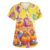 Women’s Halloween Scrub Top Pumpkin Haunted Nurse Shirt(Yellows 3X-Large)
