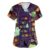 Womens Halloween Scrub Top V Neck Pumpkin Nurse Work Shirt(Green 5X-Large)