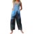 Women’s Jumpsuits Spring Summer Pumpkin One Piece Vintage Floral Print Spooky Season Outfit Cute Baggy Overalls(3-Blue,Large)
