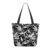 Womens Market Bag Monochrome Vintage Floral Print Supermarket Carrier