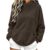 Women’s Mock Neck Sweatshirt Plush Fuzzy Drop Shoulder Thicken Pullover