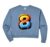 Womens Number 8 Graffiti 8th Birthday Kids Drip Paint Party Eight Comfort Colors Crop Sweatshirt