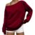 Womens Off Shoulder Sweatshirts Casual Long Sleeve Basic Loose Pullover Top 2026 Fall Winter Ladies Workout Baggy Lounge Comfortable Soft Lightweight Dressy Cute Thermal Y2K Oversized Sweater Wine 3XL
