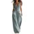 Women’s Sleeveless V Neck Jumpsuit Button Down Wide Leg Trousers