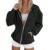 Womens Sweatshirts No Hood Plus Size Collared Zip Up Jackets Long Sleeve