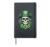 Women St Patricks Day Skull Shamrock Hardcover Journal, Black